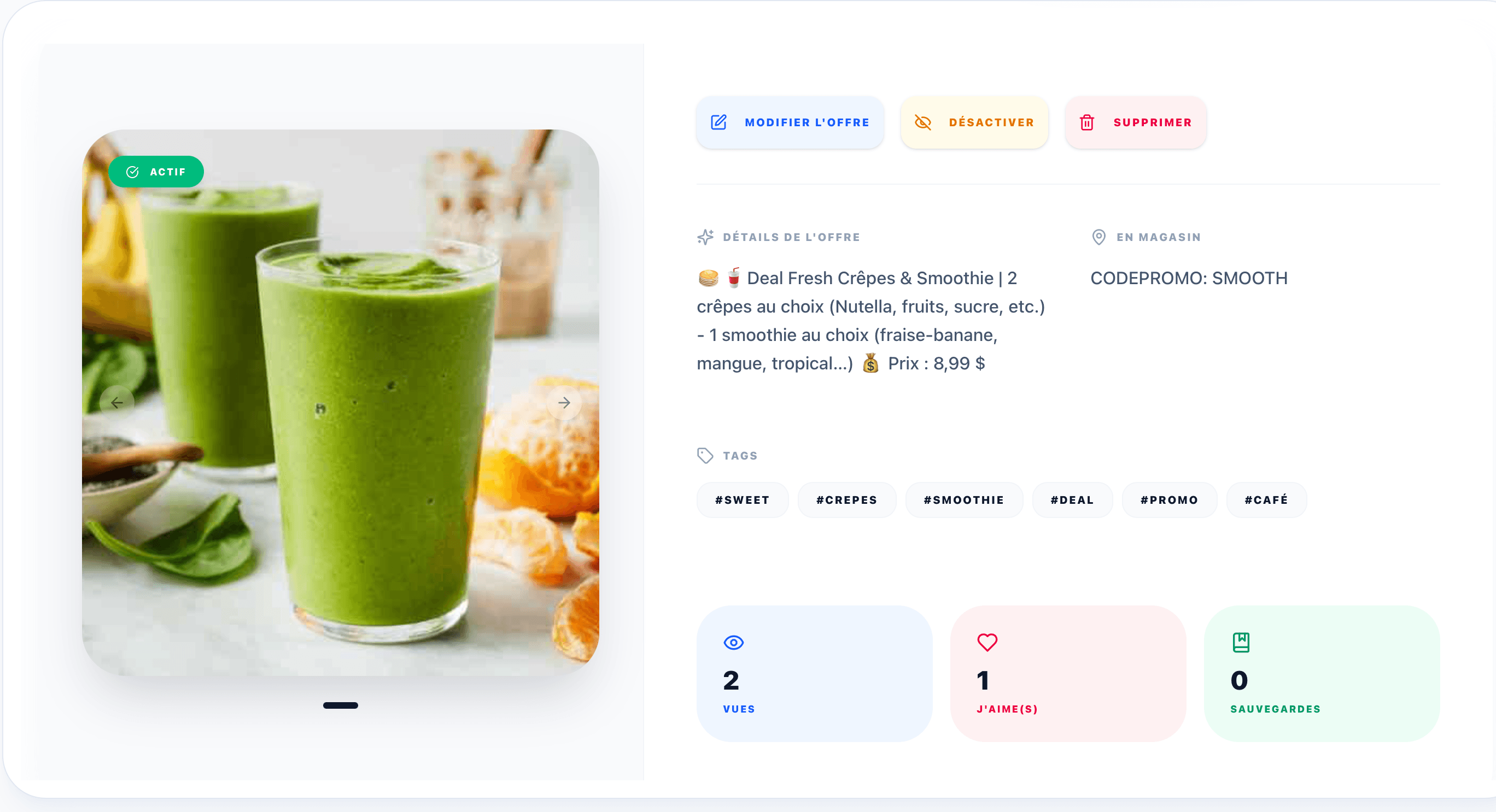Deals Management Interface